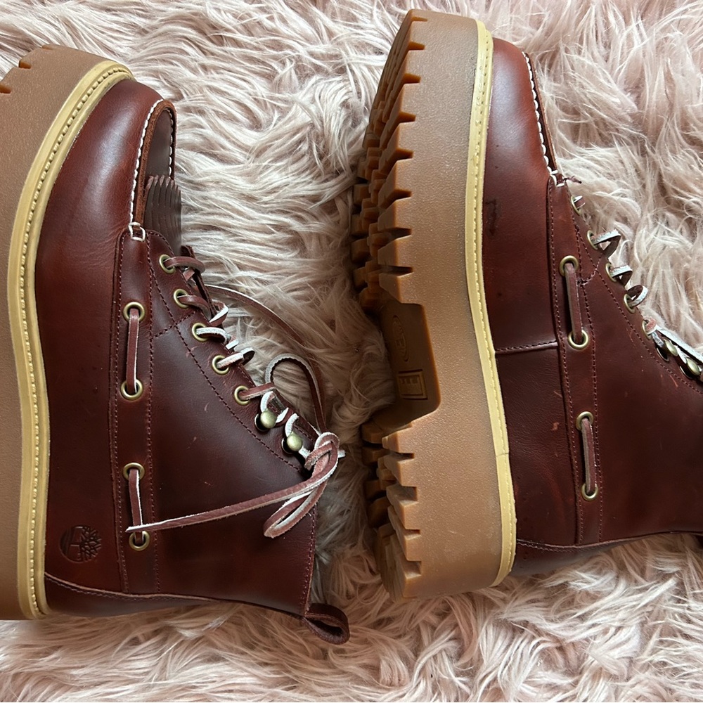 Timberland Brown/Burgandy Leather Boots